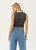 Afends Libra Sheer Drawstring Tank Womens in Charcoal