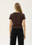 Afends Carmen Baby Ringer Tee Womens in Coffee Black
