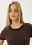 Afends Carmen Baby Ringer Tee Womens in Coffee Black