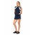 Rusty Lombardi Nylon Mini Skirt Womens in Navy Blue White