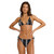 Roxy Essentials Tie Side Moderate Bikini Pant Womens in Anthracite Hibiscus Real Stripes