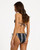 Roxy Essentials Tie Side Moderate Bikini Pant Womens in Anthracite Hibiscus Real Stripes