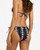Roxy Essentials Tie Side Moderate Bikini Pant Womens in Anthracite Hibiscus Real Stripes
