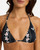 Roxy Essentials Tiki Tri Bikini Top Womens in Anthracite Hibiscus Real Stripes