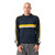 Rusty White Lines 2.0 Knitted Crew Mens in Steel Blue