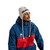 Burton 50/50 80s Earflap Beanie in Grey Heather Stout White Selvedge Blue