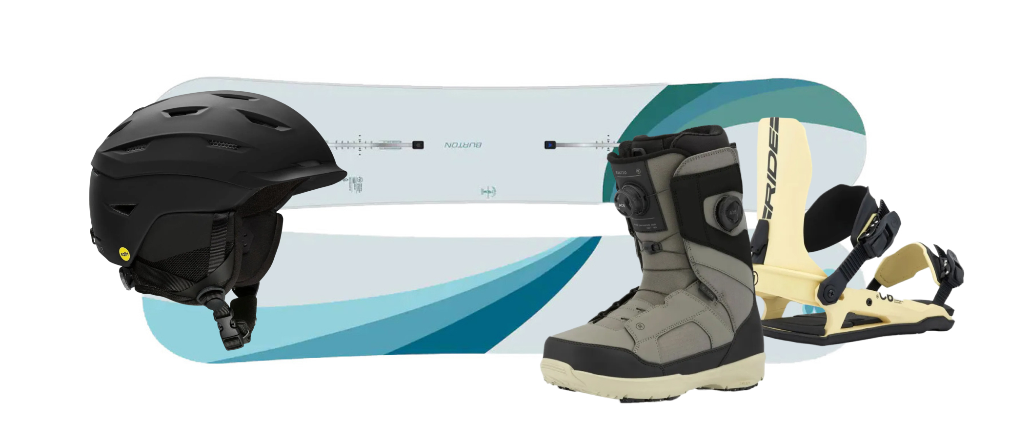 BOARD & BINDINGS (+HELMET $10)