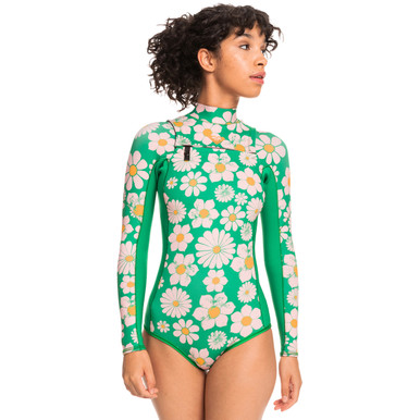 Roxy 1.5MM Pop Surf Long Sleeve Cheeky Springsuit Womens in Jellybean New Pop Big