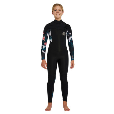 Oneill 3x2 Bahia CZ Steamer Girls in Black Hibiscus