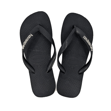 Havaianas Rubber Logo Thongs in Black Glacial White TRIGGER BROS