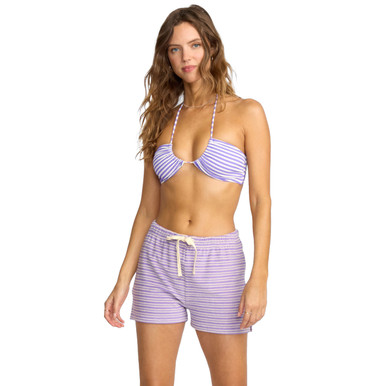 Billabong Josie Stripe Short Womens in Purple Punch