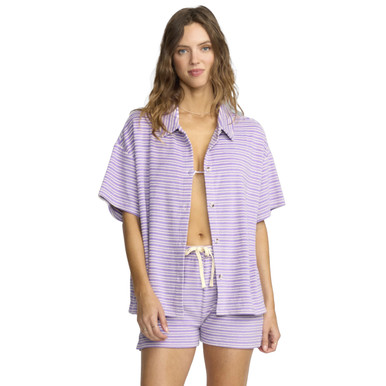 Billabong Josie Stripe Top Womens in Purple Punch