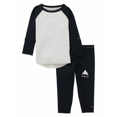 Burton Kids Midweight Base Layer Set in Stout White True Black