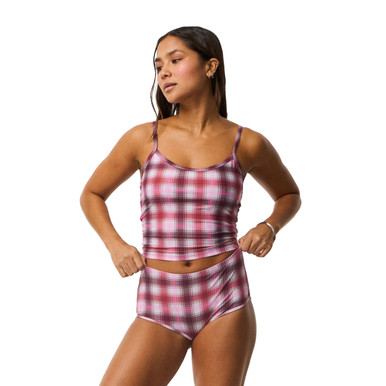 Rip Curl Archive Script Plaid Short Womens in Burgundy