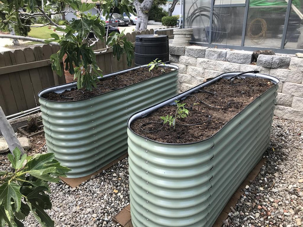 2 Olive Green 2' x 6.5' 6 in one Tall Metal Raised Beds
