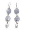 Sterling Silver and Blue Lace Agate Earrings