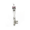 Sterling Silver Skull Key Pendant with Rubies