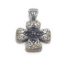 Sterling Silver, 18KY Cross w/Amethyst Pendant