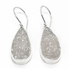 Sterling Silver White Druzy Earrings