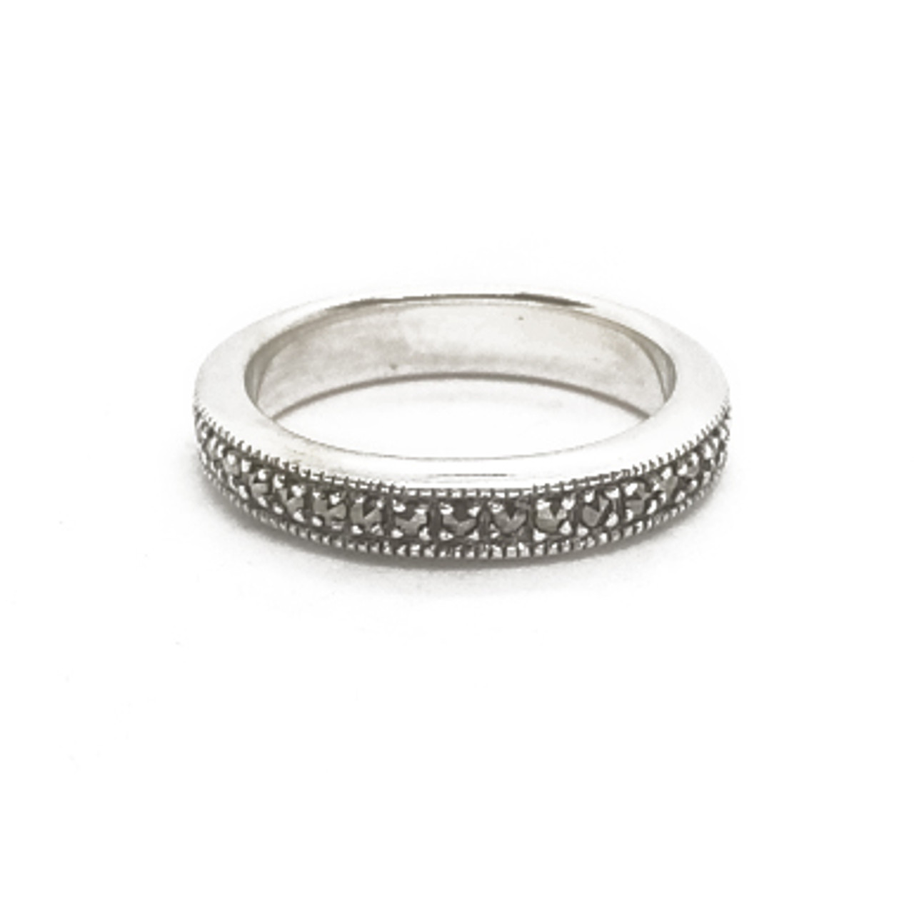 Art Deco Silver and Marcasite Ring - Aladdins Cave Jewellery