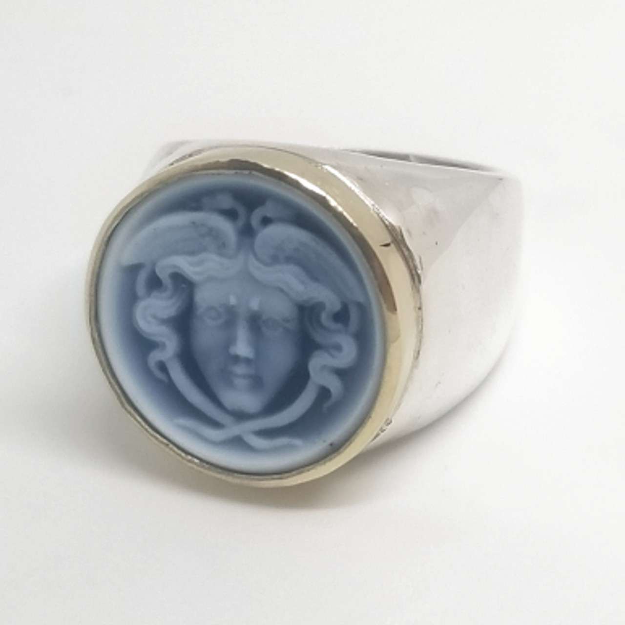 Vintage Art Deco Sterling Silver Cameo Ring With Marcasite. c 1920 | eBay