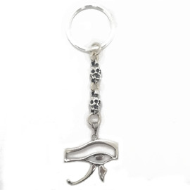 Sterling Silver Skulls with Eye of Horus Keychain