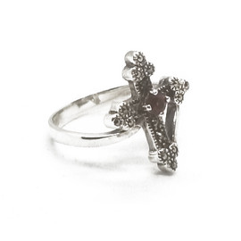 Sterling Silver and Marcasite Cross Ring