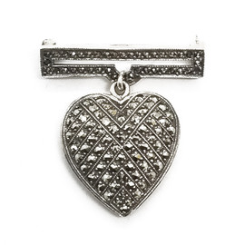 Sterling Silver Heart Brooch