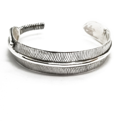 Sterling Silver Feather Cuff (Large)