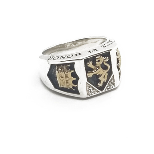 Sterling Silver and 18KY Heart of a Lion Rampant Ring