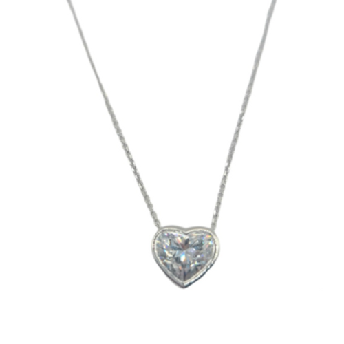 14KW Lab Heart Diamond Pendant & Chain