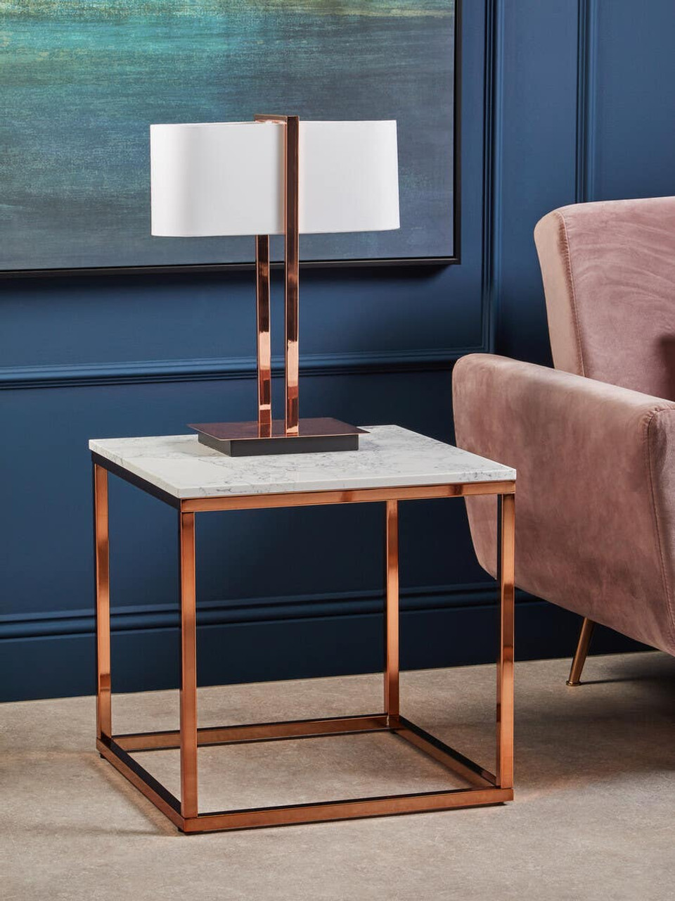 Premier Housewares Cassini Gold Finish Iron LED Table Mirror