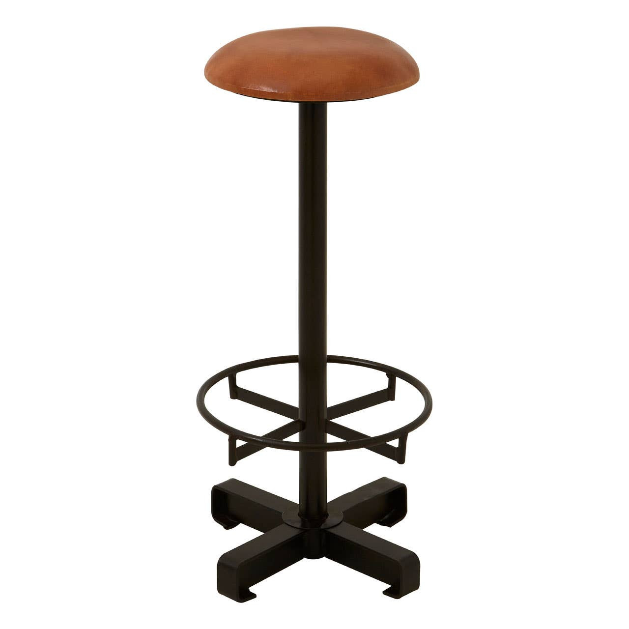 Buffalo Light Brown Leather Bar Stool-Premier Housewares
