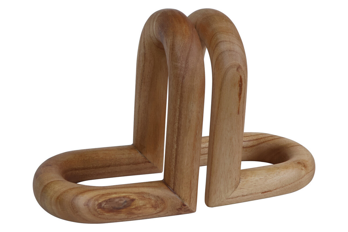 Arlo Natural Wood Set of 2 Bookends-Premier Housewares