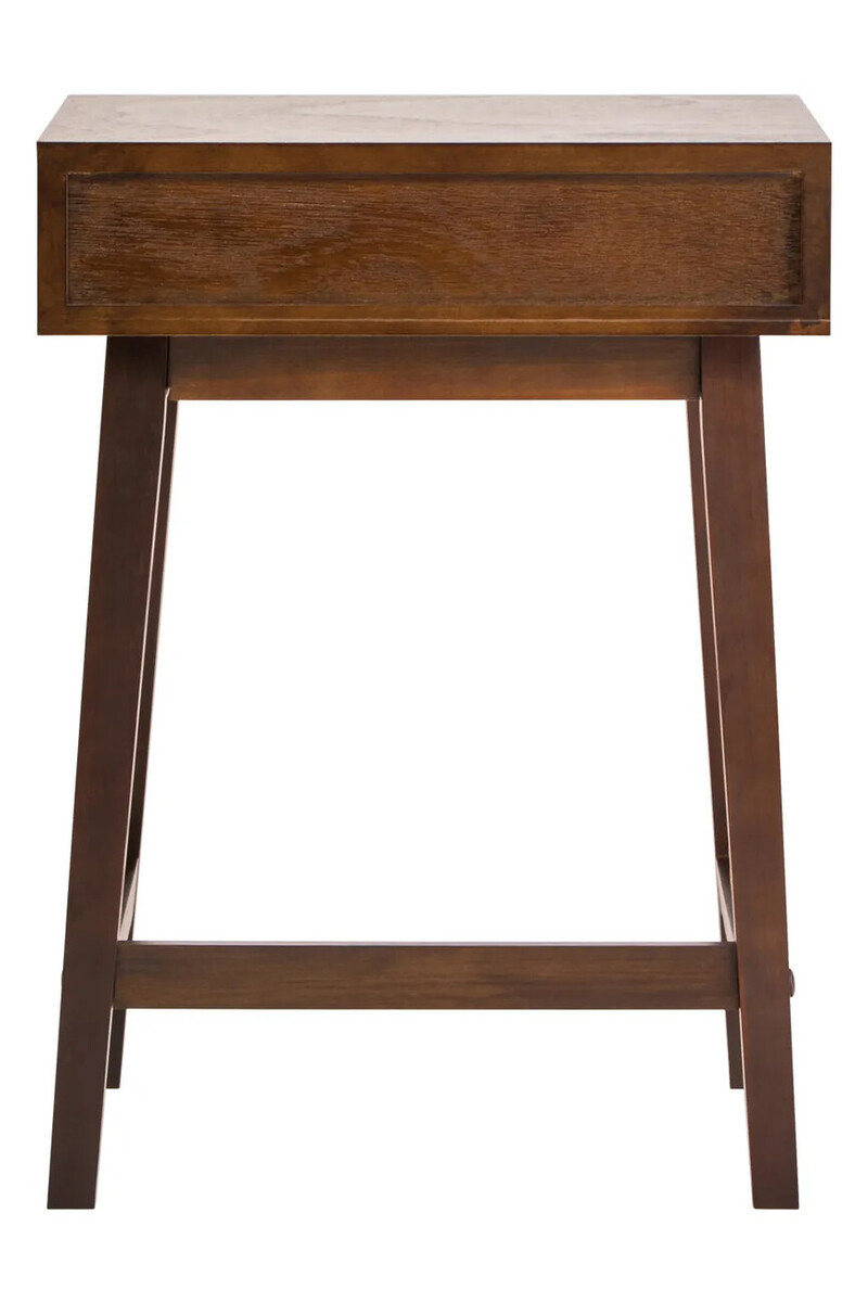 Heritage One Drawer Walnut Wood Finish Side Table-Premier Housewares