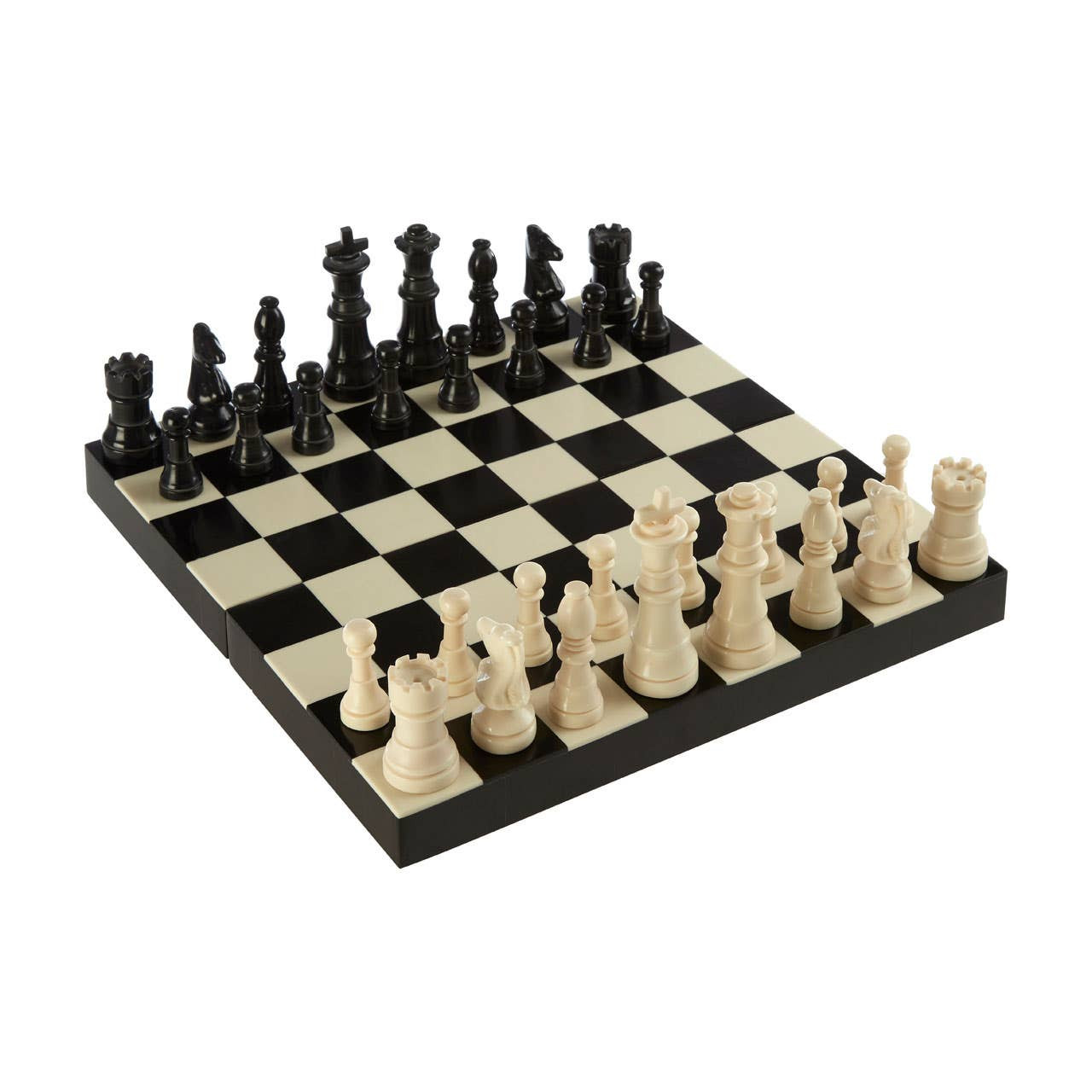 Churchill Games Black and White Foldable Chess Set-Premier Housewares