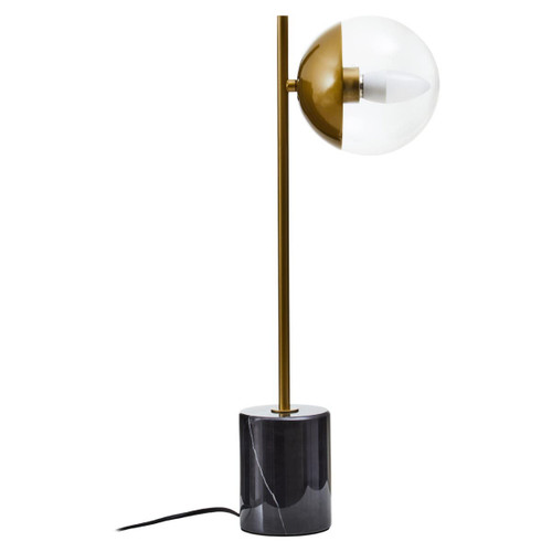 Revive Small Gold Finish Metal Table Lamp With Black Marble Base