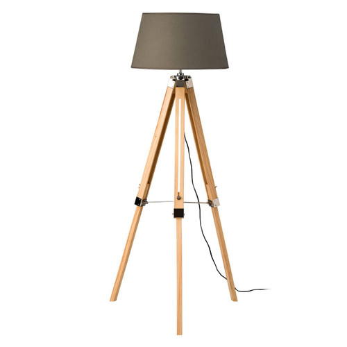 Tripod Grey Shade Floor Lamp with EU Plug