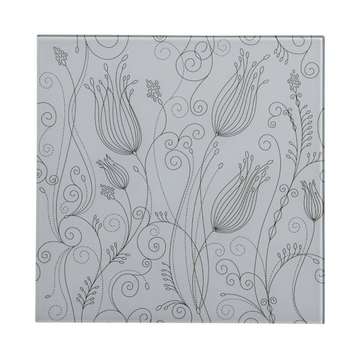 Tulip White Frame Glass Print