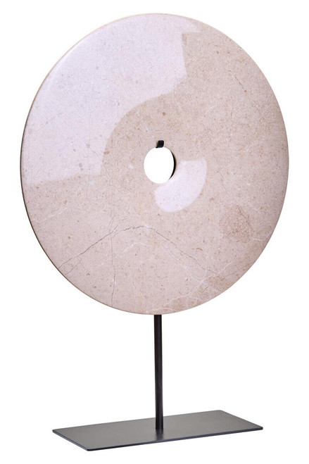 Zoro Extra Large Cream Round Marble Disc Sculpture