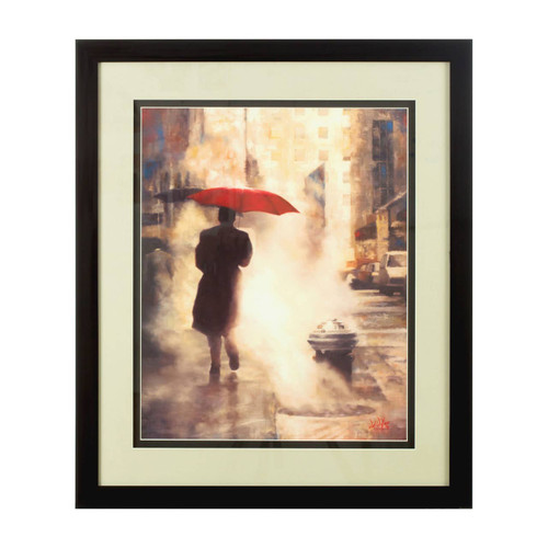Framed Man Under Umbrella Wall Art