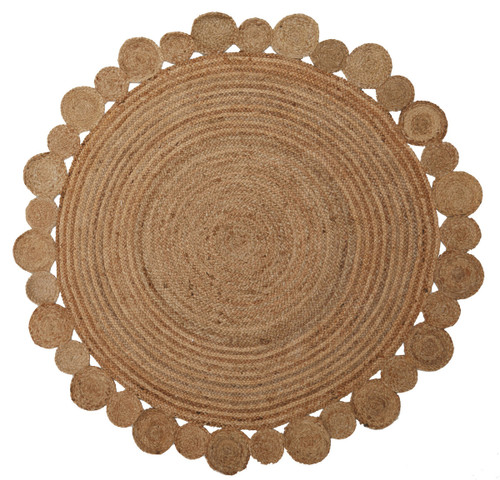 Bosie Demir Round Jute Rug with Circular Edges Bosie Demir Round Jute Rug with Circular Edges