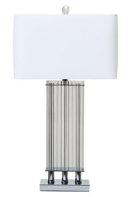 Elana Clear Glass Table Lamp With Matte Silver Base