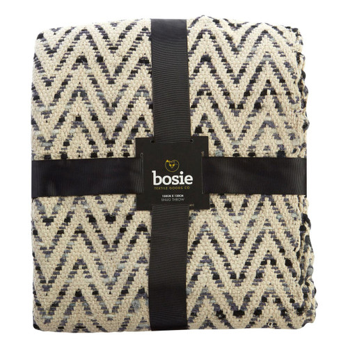 Bosie Chevron Beige and Grey Woven Throw