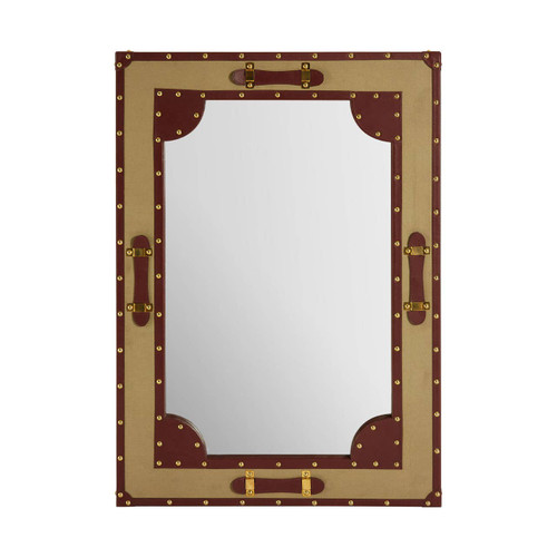 Columbus Canvas / Leather Trim Wall Mirror