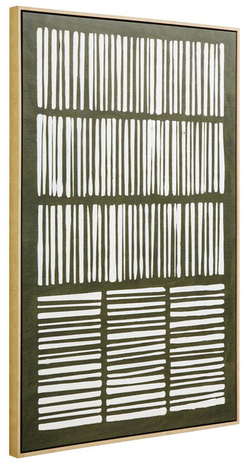 Astratto Green and Natural Textured Canvas Wall Art