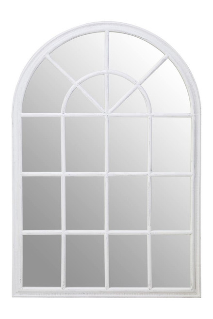 Lovida White Arched Wooden Frame Wall Mirror