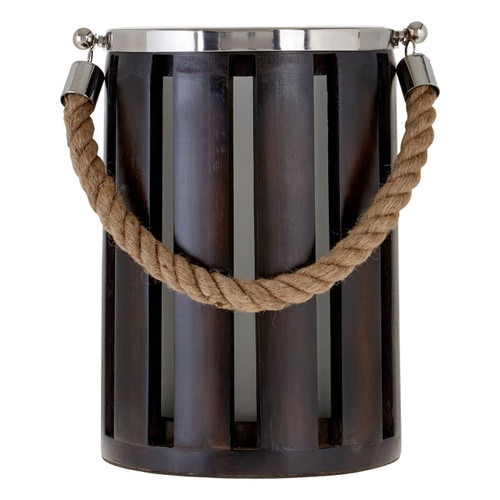 Hampstead Small Glass/Wood Candle Holder