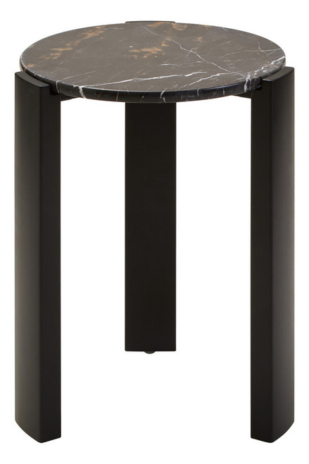 Palermo Black Marble Top Round Side Table