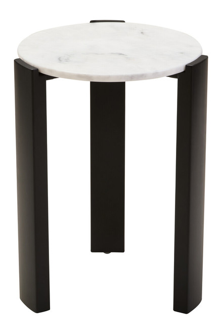 Palermo White Marble Top Round Side Table